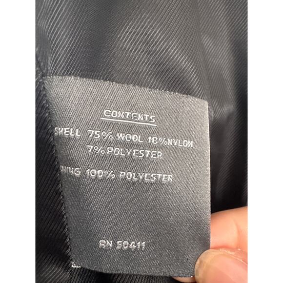 Vince Camuto Tweed Wool Gray/Black Peacoat Women's L Double-Breasted Outerwear - Picture 12 of 13